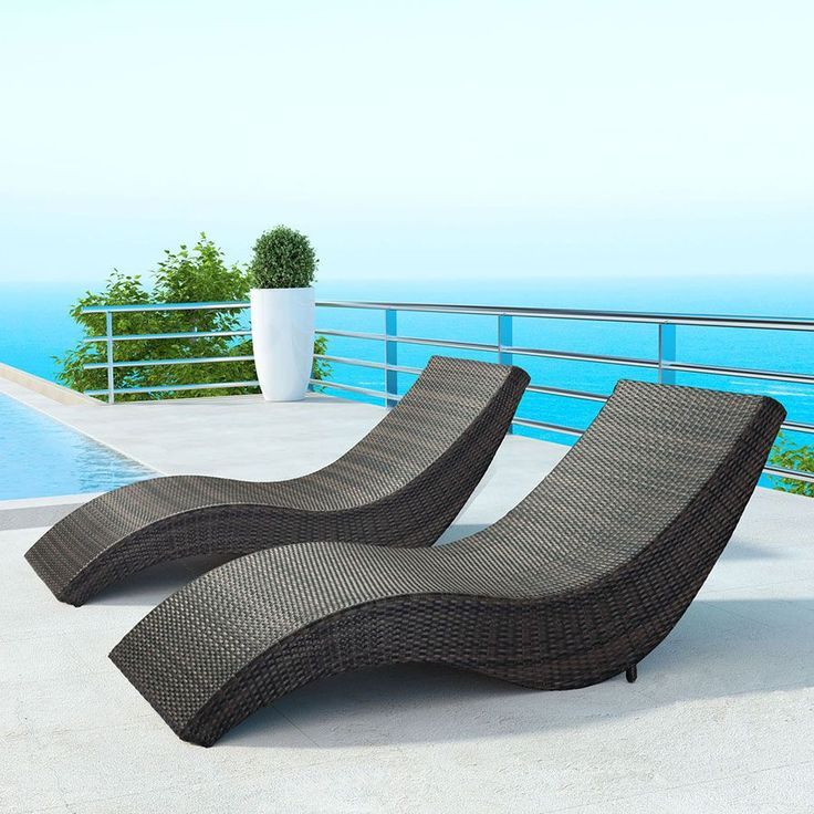 Waterproof Wicker Rattan Lounge Sunbed